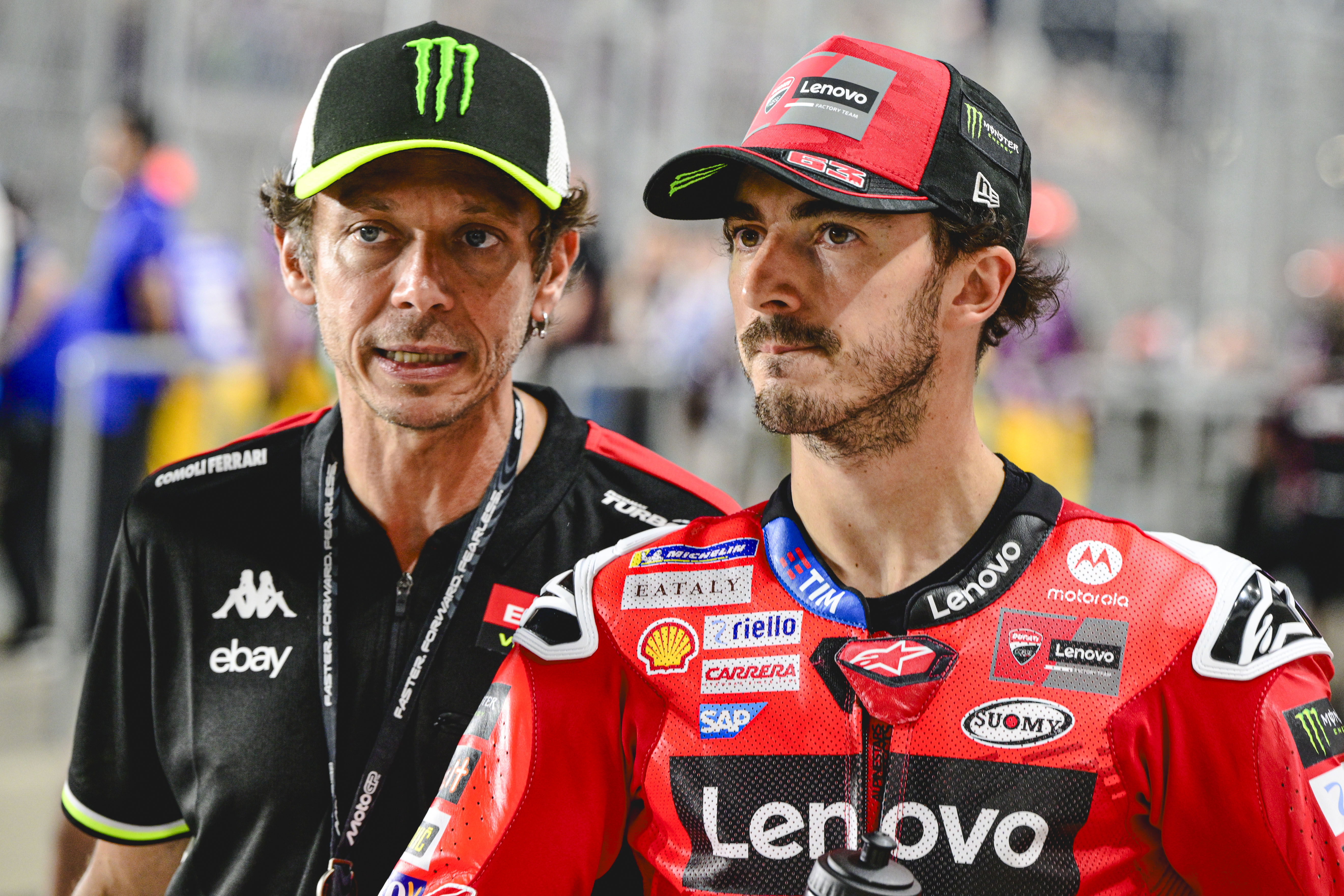 Pecco Bagnaia suffering as Yamaha MotoGP riders did against Valentino Rossi Pecco Bagnaia suffering as Yamaha MotoGP riders did against Valentino Rossi