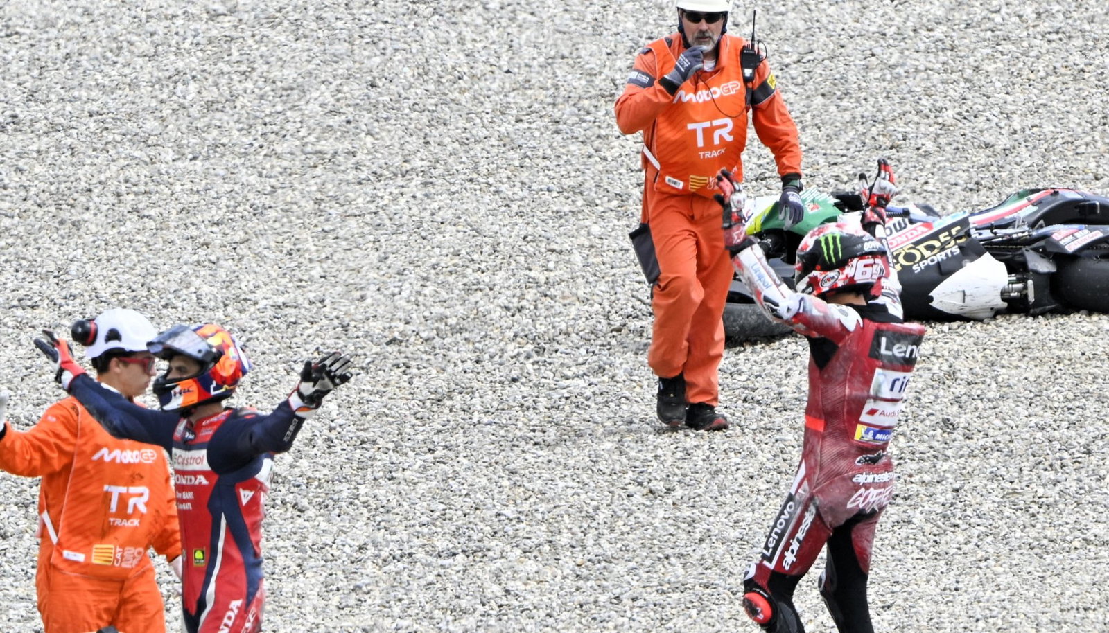 Catalunya MotoGP stopped twice: Massive Pedro Acosta, Alex Marquez incident then Johann Zarco crash
