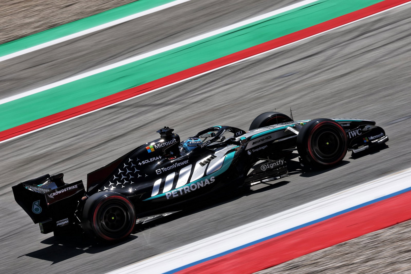 George Russell sets pace in first Barcelona-Catalunya GP practice featuring seven F1 rookies