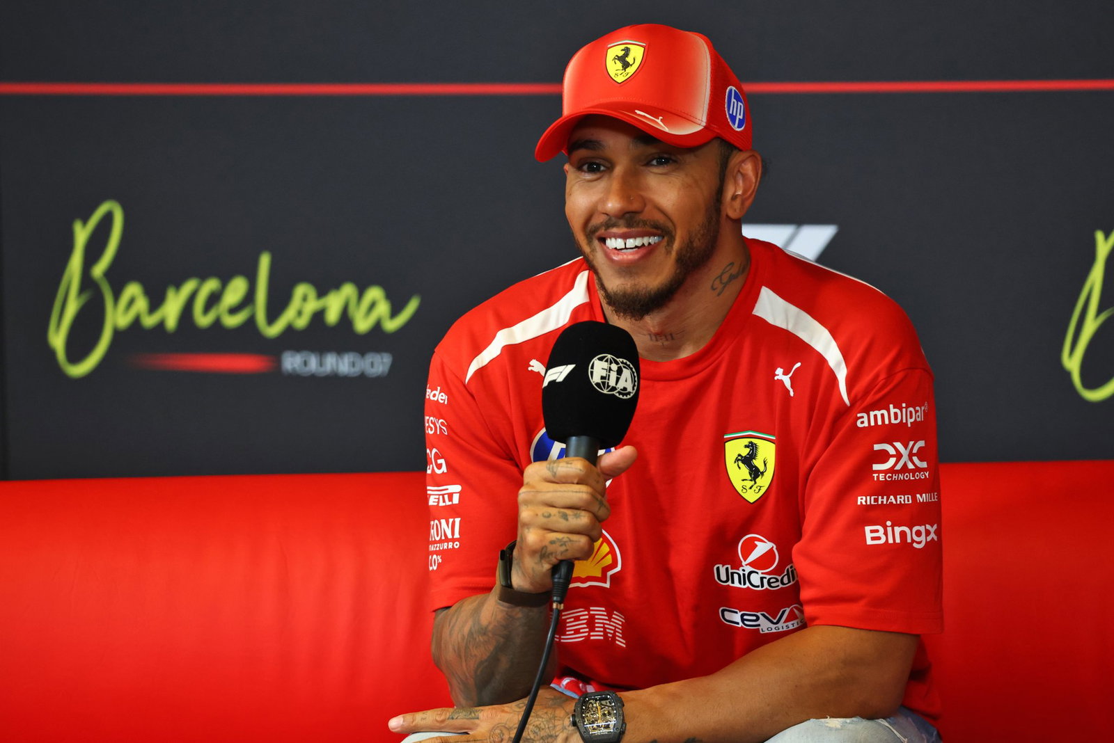 How Lewis Hamilton overruled Ferrari in Barcelona to score maiden F1 front row in red How Lewis Hamilton overruled Ferrari in Barcelona to score maiden F1 front row in red