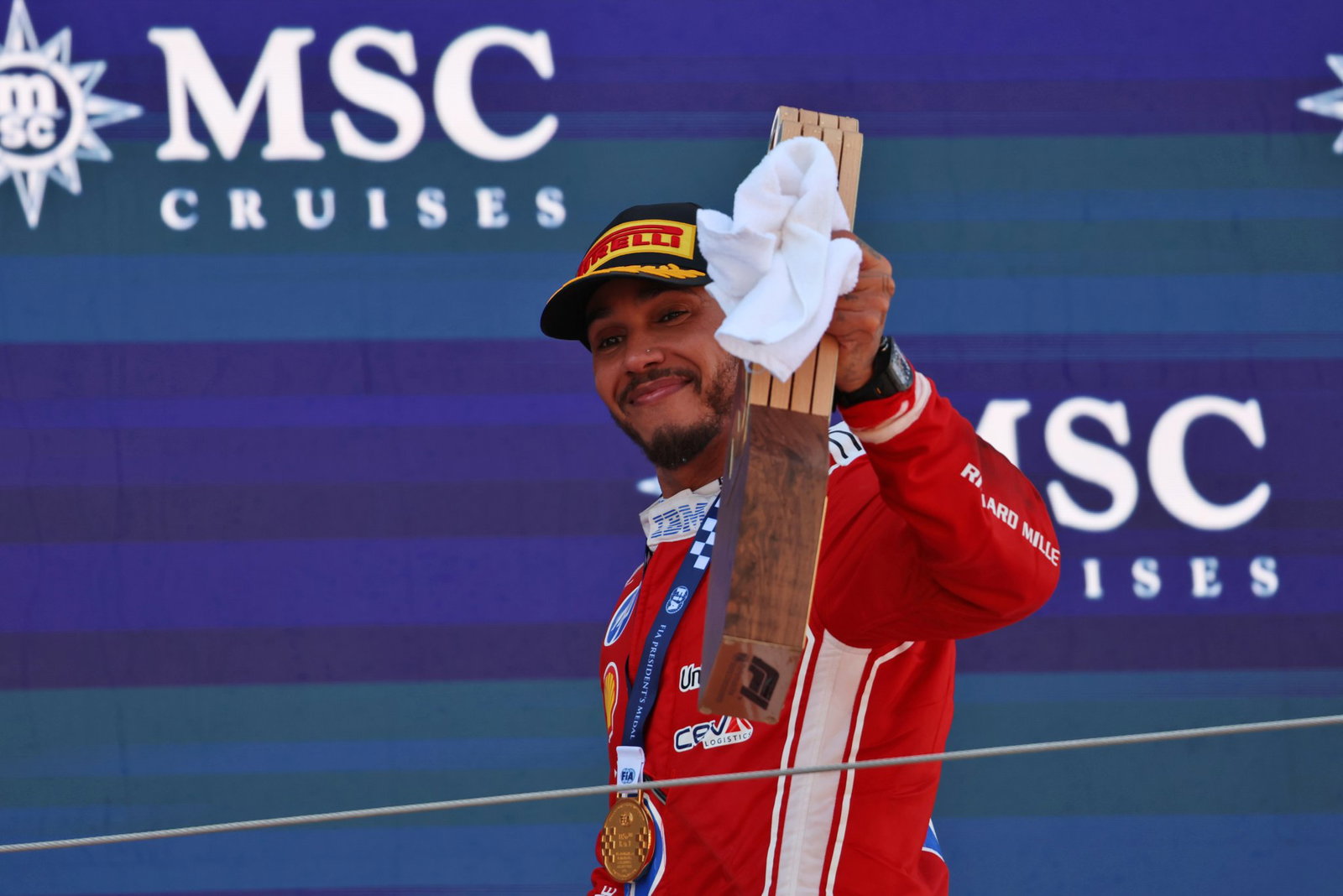 Lewis Hamilton ‘overwhelmed’ by fan reaction to his first Ferrari F1 win