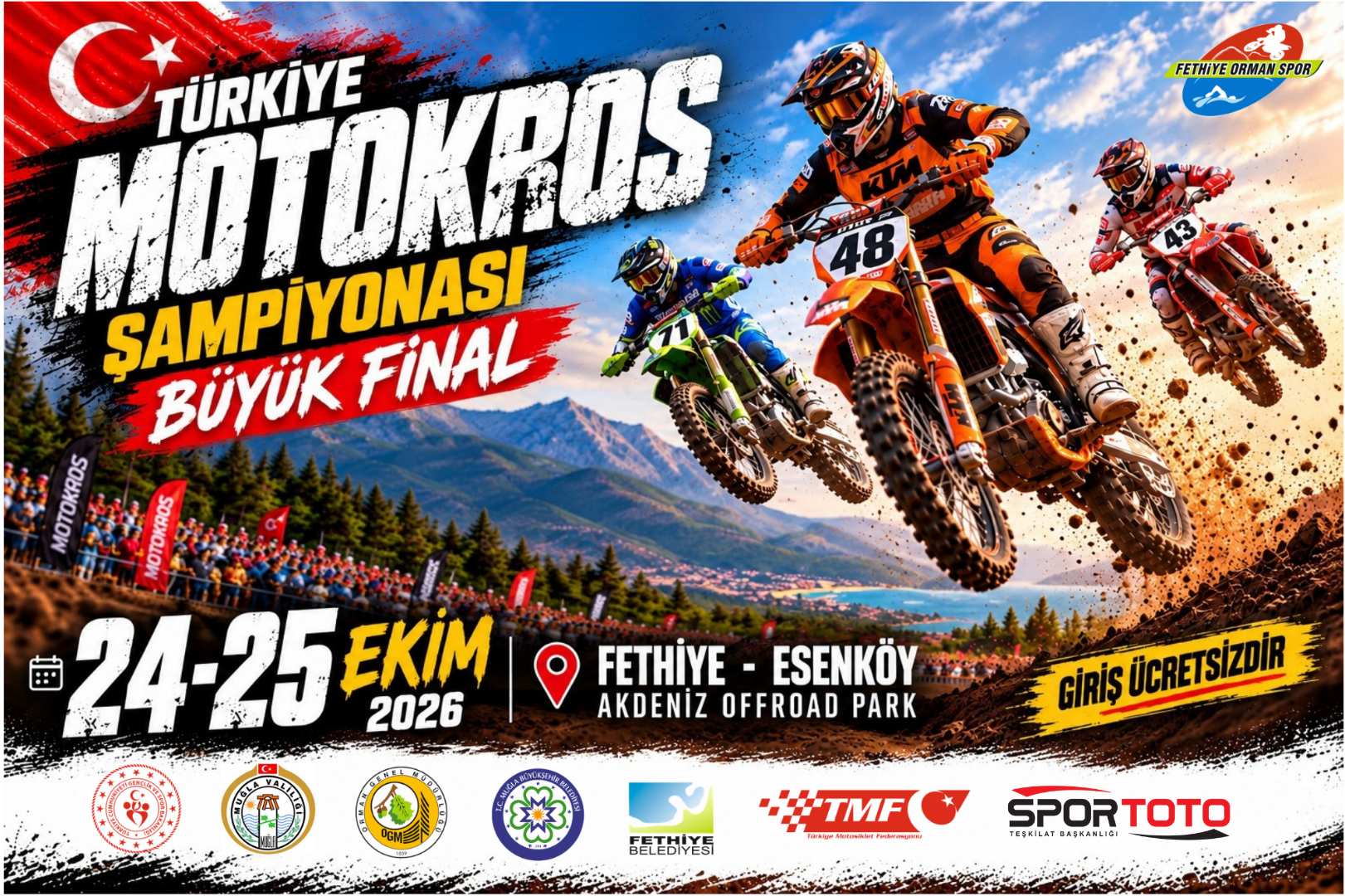 Türkiye Motokros Şampiyonası Fethiye’ye Geliyor Türkiye Motokros Şampiyonası Fethiye’ye Geliyor