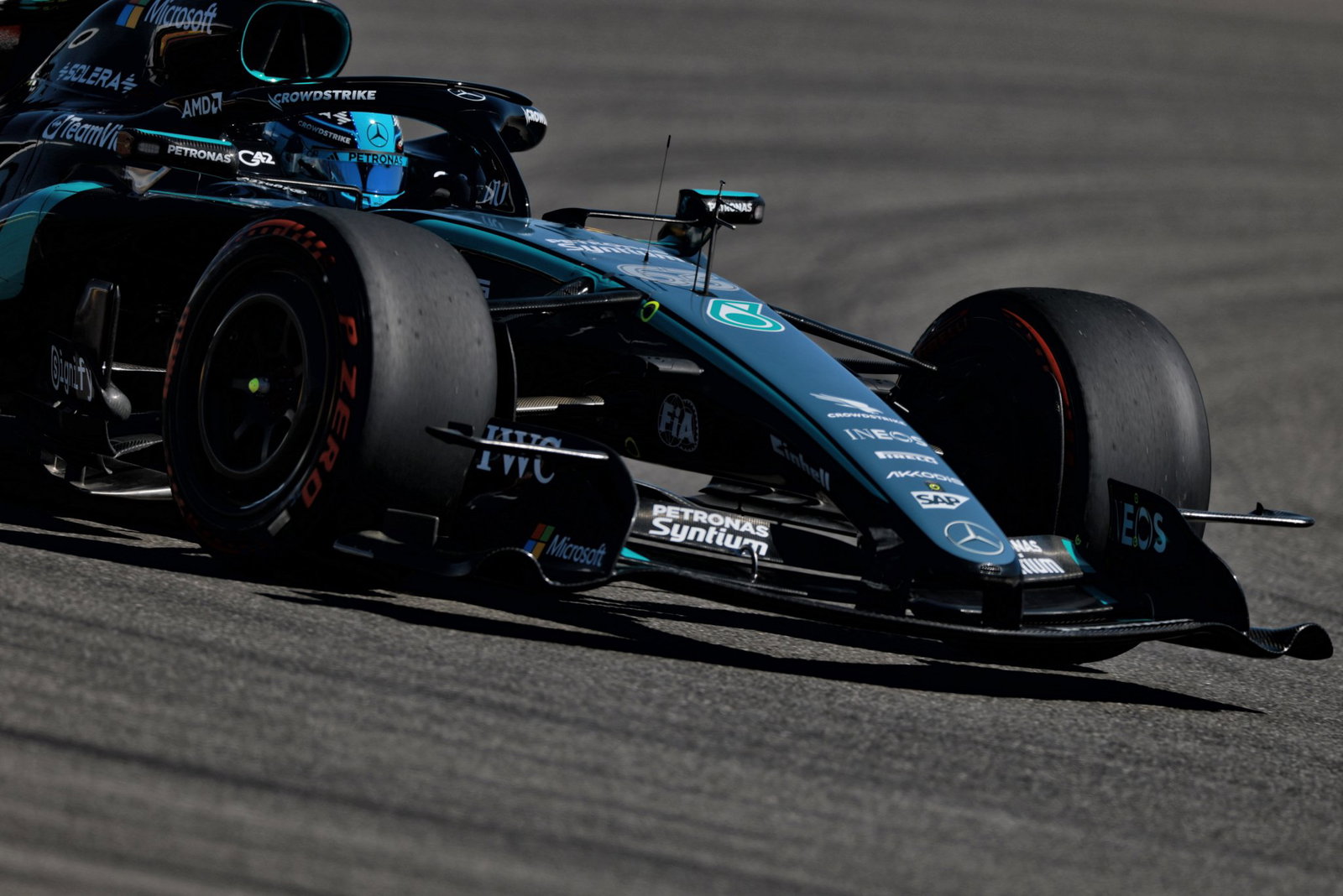George Russell gets rare warning for Charles Leclerc US GP practice near-miss George Russell gets rare warning for Charles Leclerc US GP practice near-miss